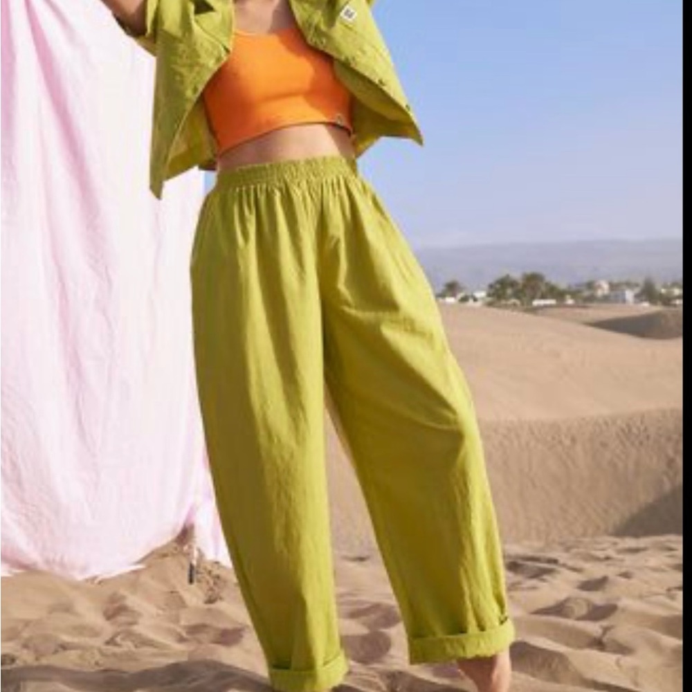 Lucy & Yak Lime Green Wide Leg Alfie Shirt and Freddie Trousers Set XL - Picture 9 of 10